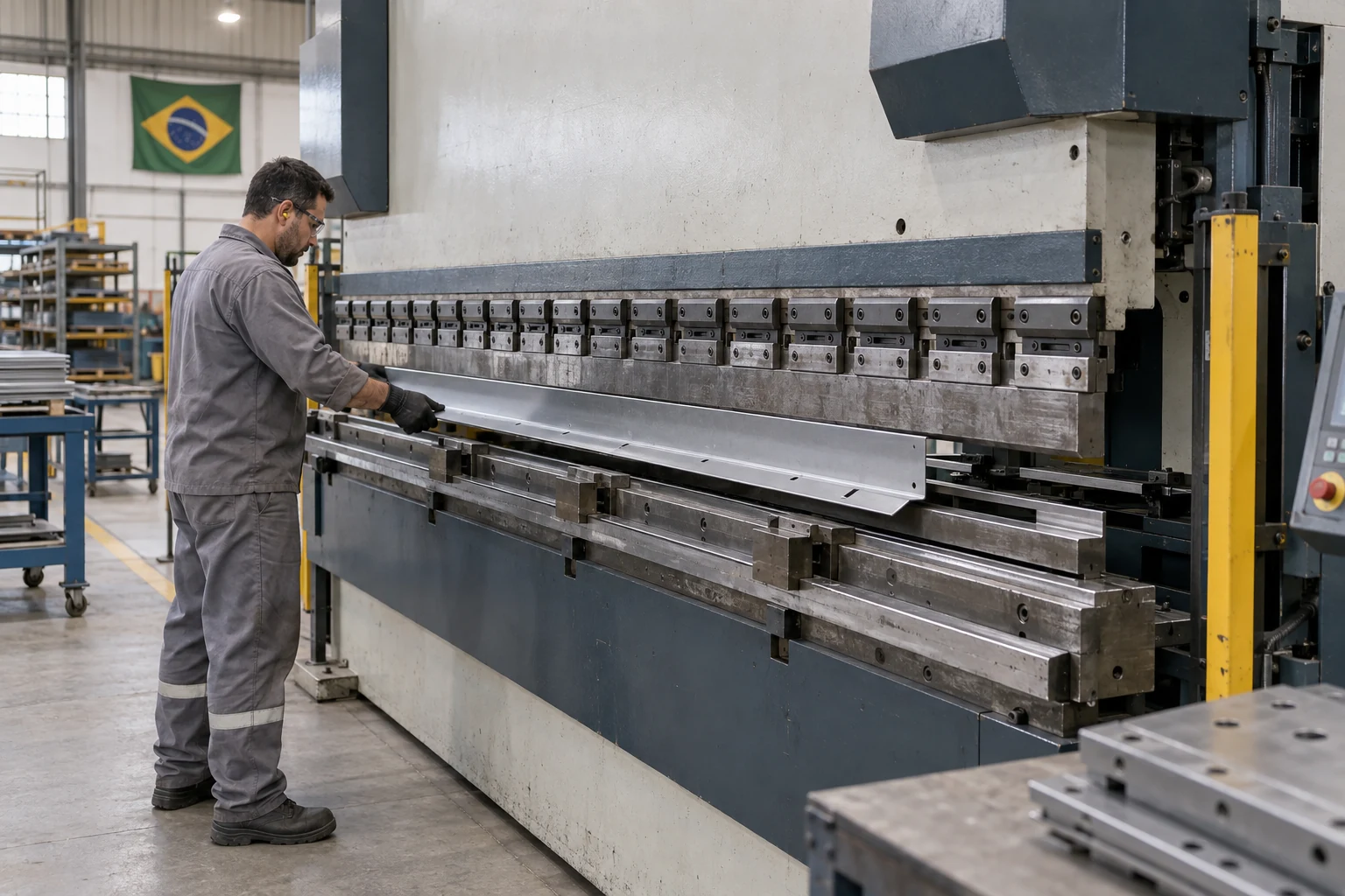 Operação de dobra CNC